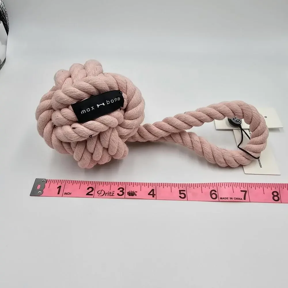 Max Bone Rope Dog Toy‎ Pink Canine Chew Toy
